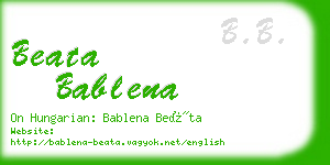 beata bablena business card